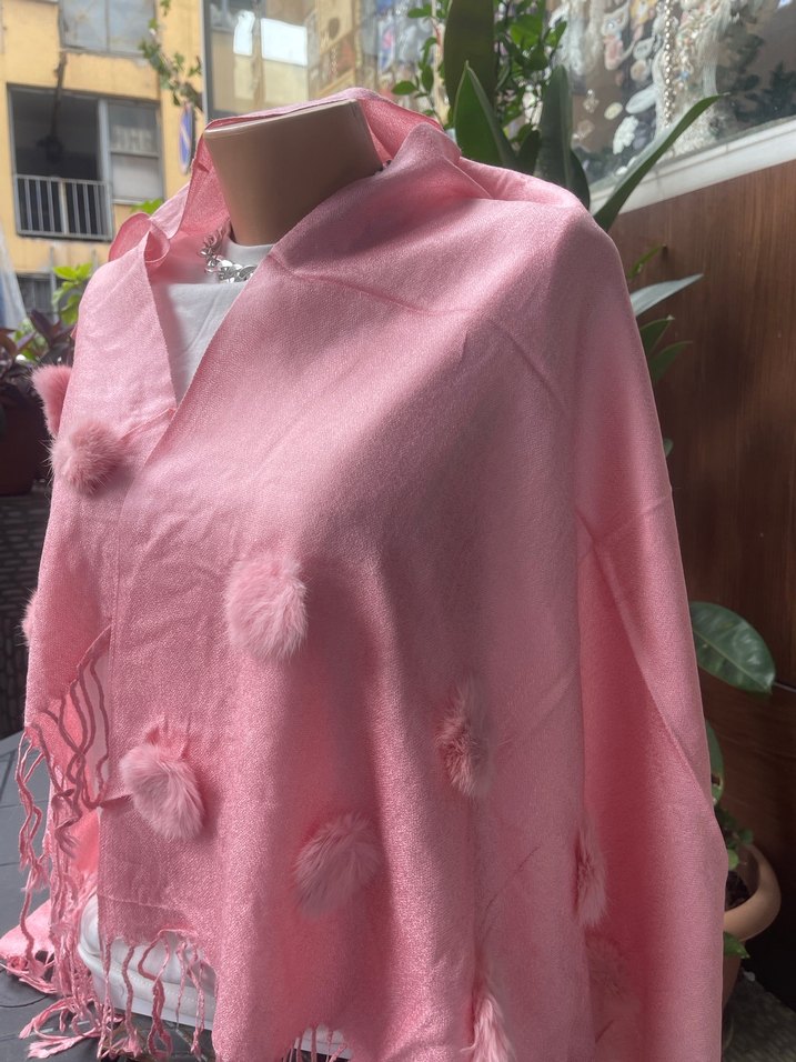 Kürklü Kadın Şal Yumuşacık - Görsel 4