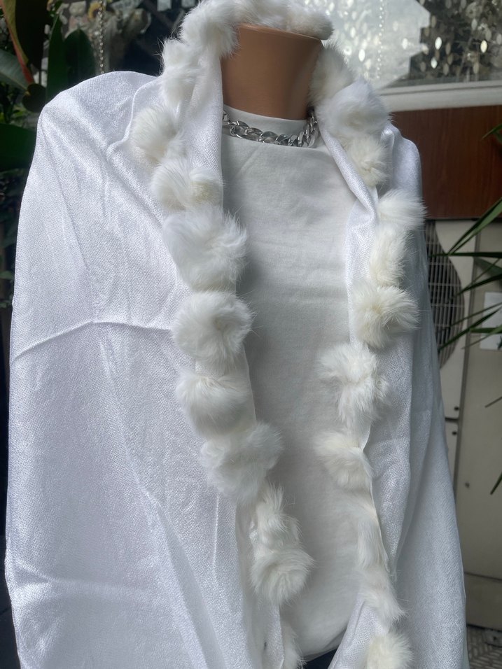 Kürklü Kadın Şal Yumuşacık - Görsel 5