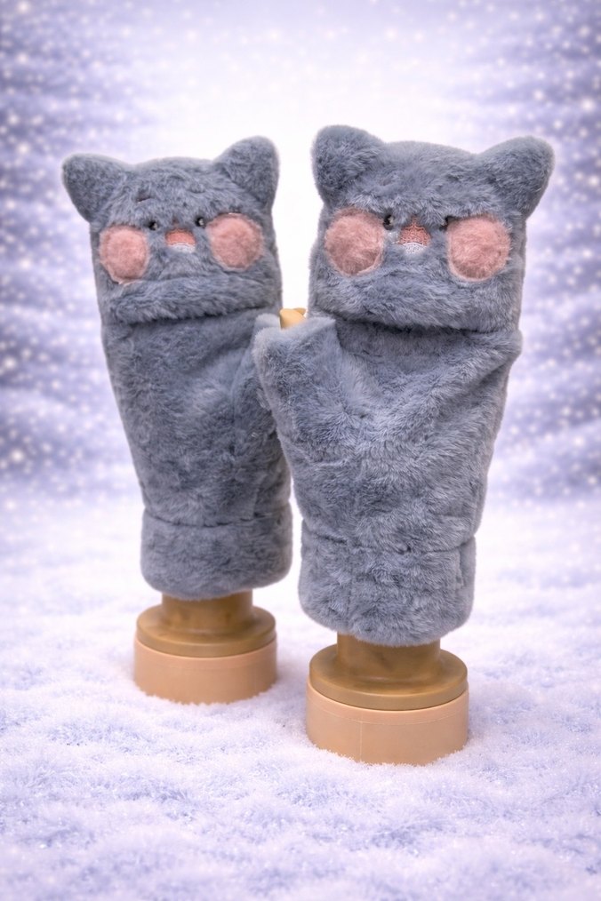 6 renk Peluş eldiven standart beden - Görsel 2