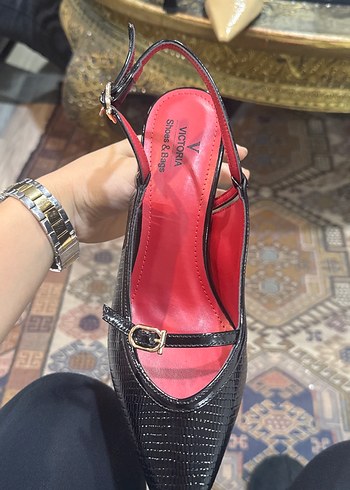 Zara Victoria Siyah Croko Slingback Topuklu Ayakkabi 36 37 38 39 40