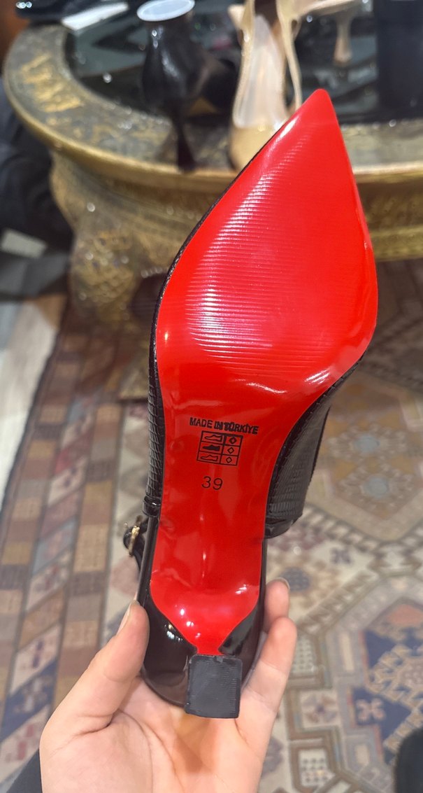 Victoria Siyah Croko Slingback Topuklu Ayakkabı 36-37-38-39-40 — görsel 4/5