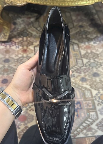 Zara Sik Siyah Parlak Loafer