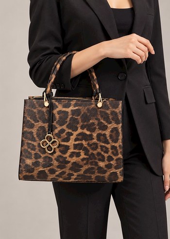 Mango Leopar Desenli Sik Ve Pratik El Cantasi
