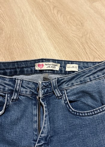 s Beden mavi Renk Fırfırlı Gri Mavi Kadın Denim Jean