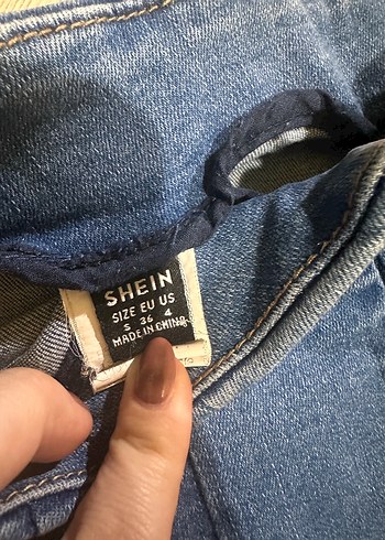 s Beden Parlak Mavi Mini Denim şort Etek