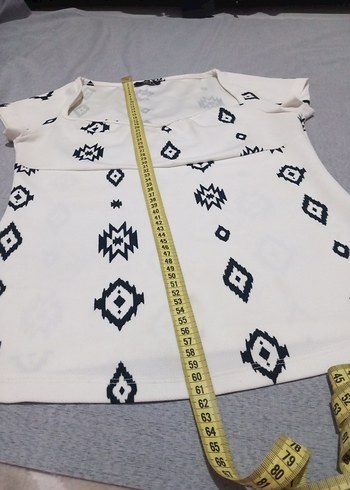 Bohem Gri Desenli V Yakalı Bluz - Görsel 2