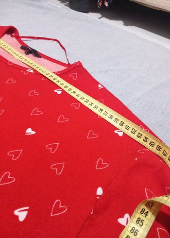 Kırmızı Uzun Kollu Hamile Tunik - Görsel 5