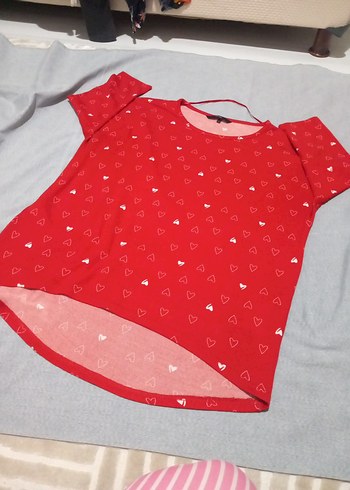 Kırmızı Uzun Kollu Hamile Tunik - Görsel 2