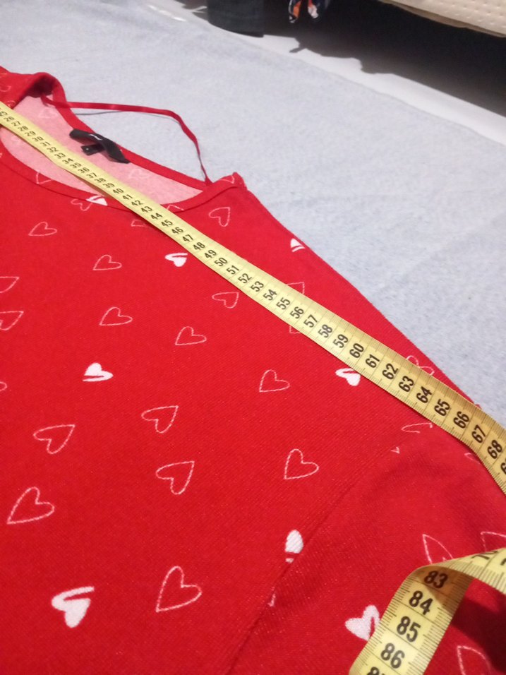 Kırmızı Uzun Kollu Hamile Tunik - Görsel 5