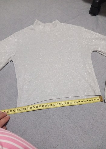 Gri Uzun Kollu Crop Top - Görsel 3