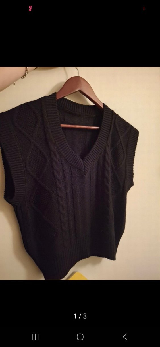 Siyah Vintage Kadın Süveter - Görsel 2