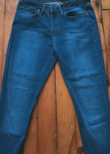 Parlak Mavi Kadın Midi Boy Denim Pantolon - Görsel 2