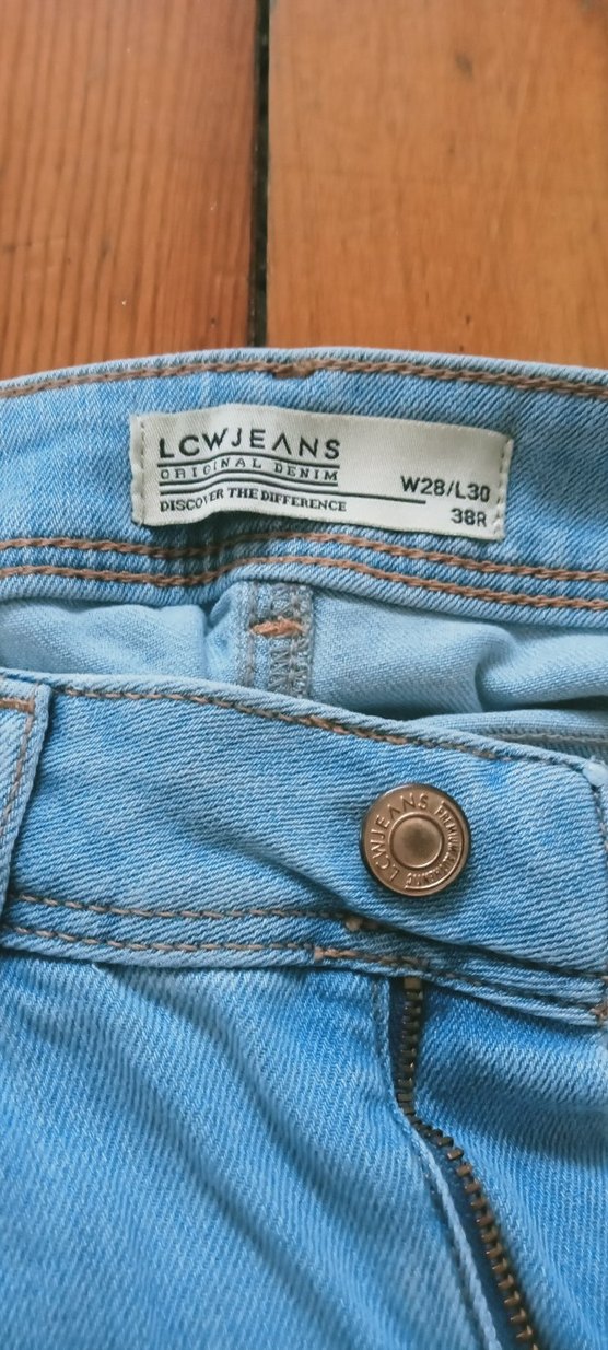 Parlak Mavi Kadın Midi Boy Denim Pantolon - Görsel 3