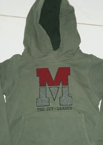 Gri Kapüşonlu Erkek Çocuk Sweatshirt - Görsel 2