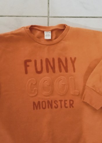 Erkek Çocuk Kahverengi Baskılı Sweatshirt - Görsel 2