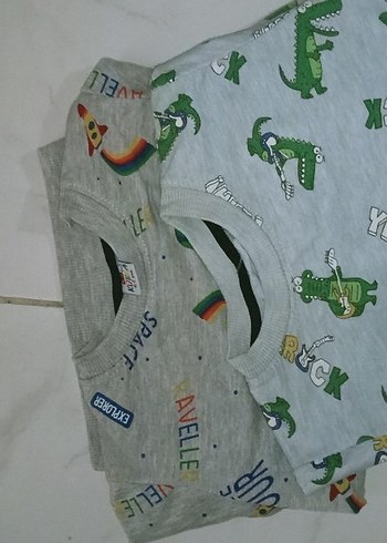 Erkek Çocuk Gri Baskılı Uzun Kollu Sweatshirt - Görsel 3