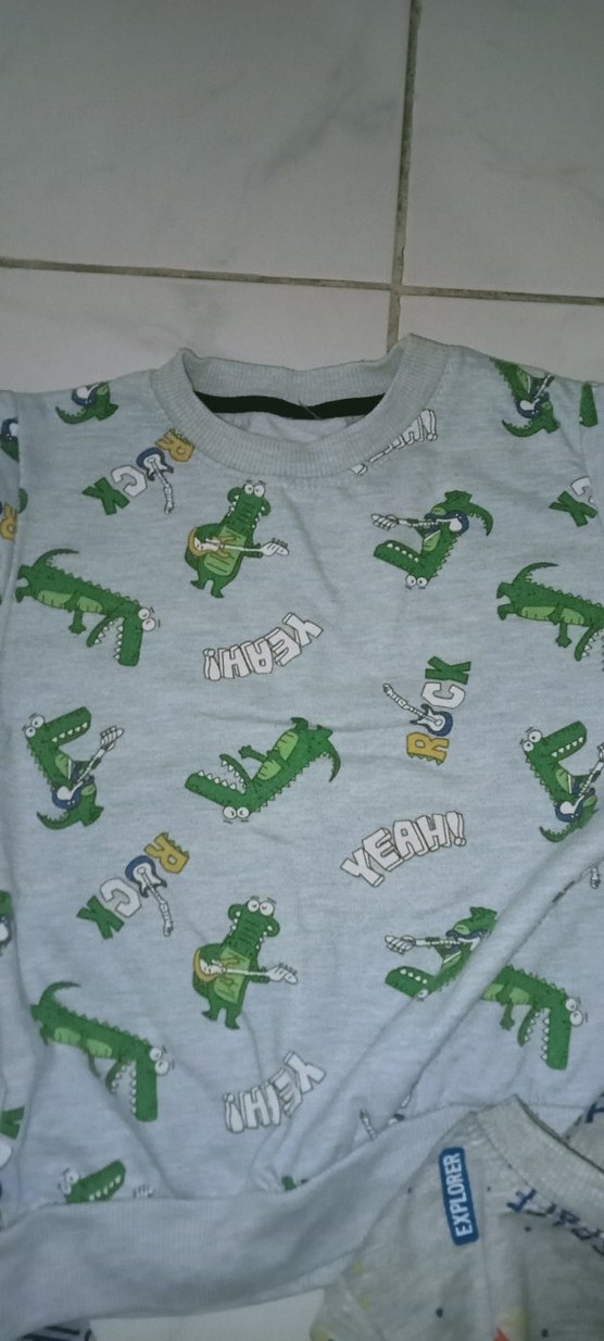 Erkek Çocuk Gri Baskılı Uzun Kollu Sweatshirt - Görsel 2