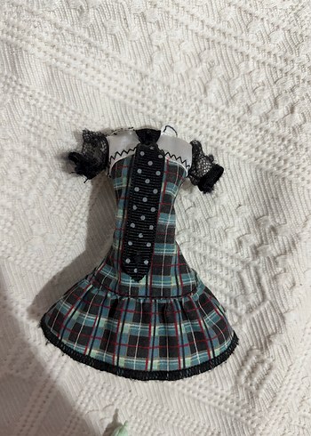 Çok Renkli Ekose Bebek Elbisesi monster high frankie basic