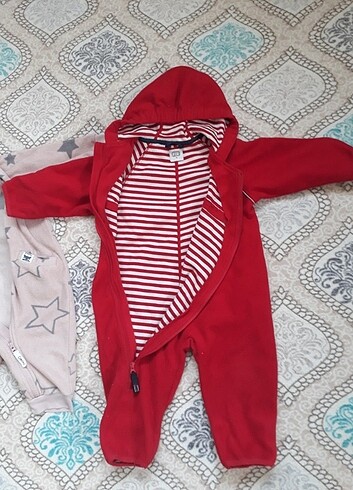 6-9 Ay Beden kırmızı Renk Bebek tulum