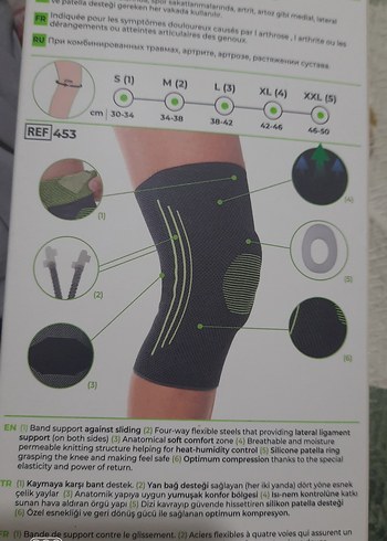 Gri Elastik Biker Diz Desteği - Görsel 3