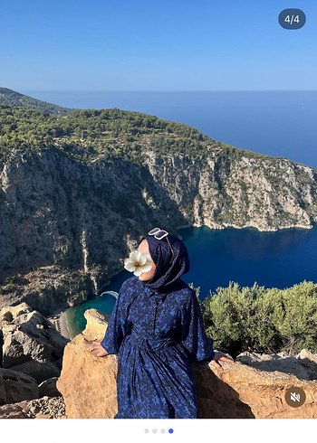 Lacivert elbise - Görsel 2