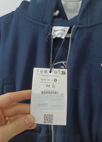 m Beden lacivert Renk Kadın Lacivert Fermuarlı Sweatshirt