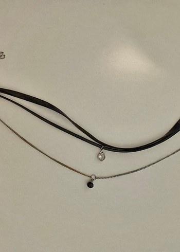 Siyah Zincir Detaylı Kolye - Görsel 2
