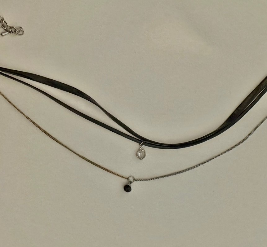 Siyah Zincir Detaylı Kolye - Görsel 3