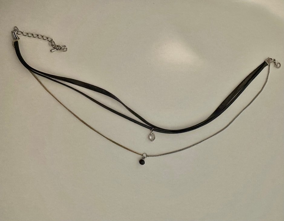 Siyah Zincir Detaylı Kolye - Görsel 2