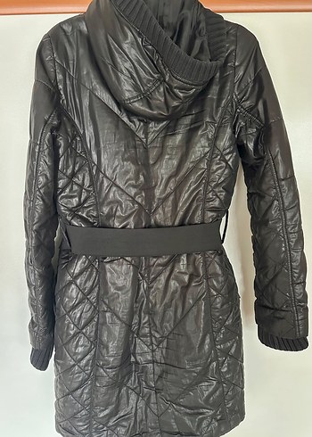 Mango Siyah Uzun Kadın Mont - Görsel 2