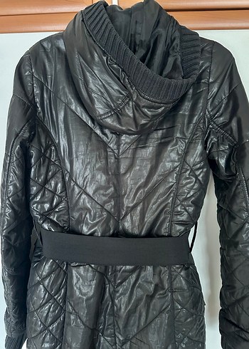 Mango Siyah Uzun Kadın Mont - Görsel 3