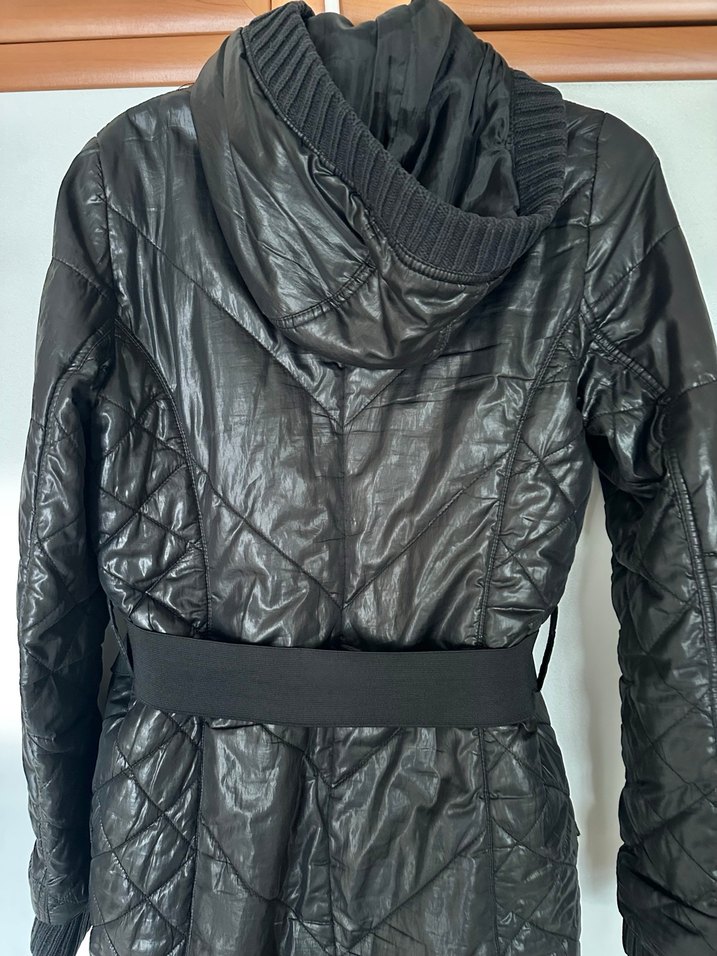 Mango Siyah Uzun Kadın Mont - Görsel 3