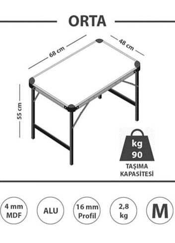 Solano katlanır masa büyük boy 