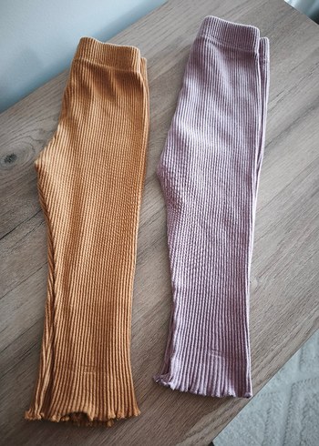 Kız Çocuk Piliseli Rahat Keten Tayt - Görsel 4