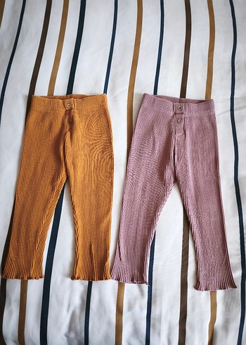 Kız Çocuk Piliseli Rahat Keten Tayt - Görsel 2