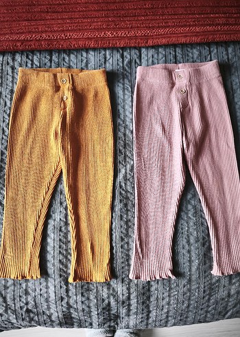 Kız Çocuk Piliseli Rahat Keten Tayt - Görsel 3