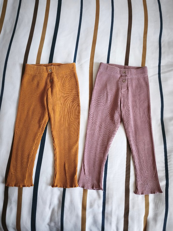 Kız Çocuk Piliseli Rahat Keten Tayt - Görsel 2