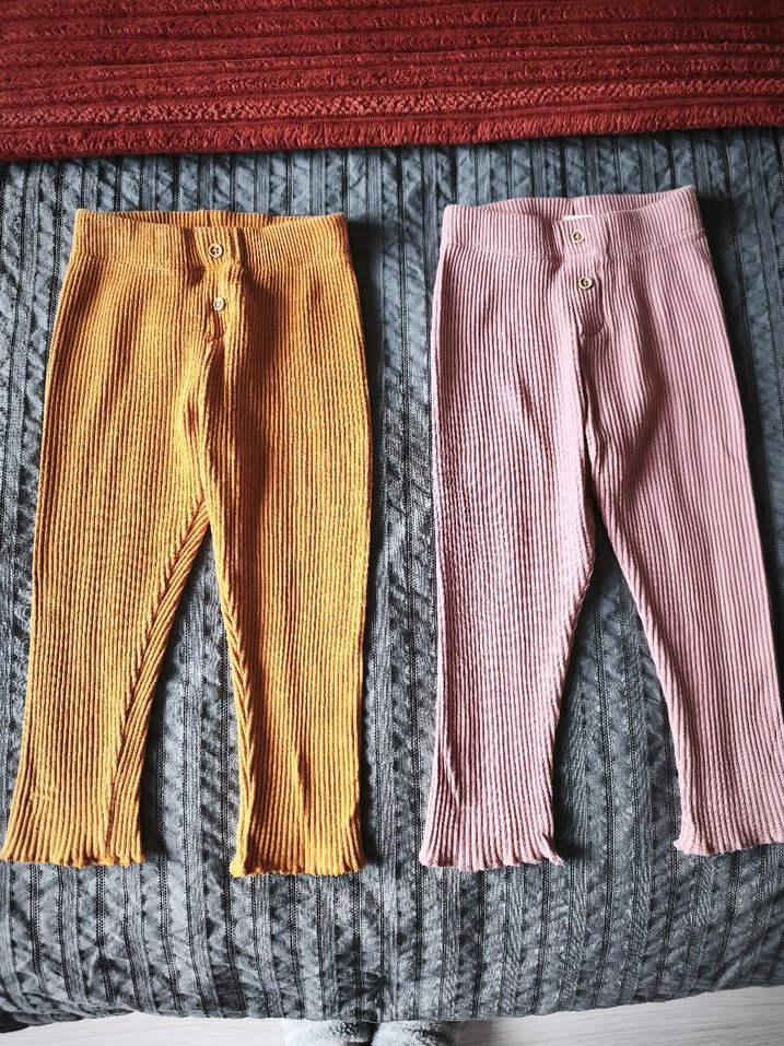 Kız Çocuk Piliseli Rahat Keten Tayt - Görsel 3