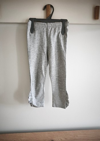 Kız Çocuk Gri Piliseli Keten Tayt - Görsel 2