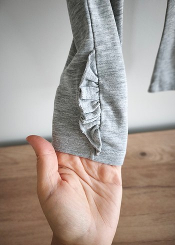 Kız Çocuk Gri Piliseli Keten Tayt - Görsel 4