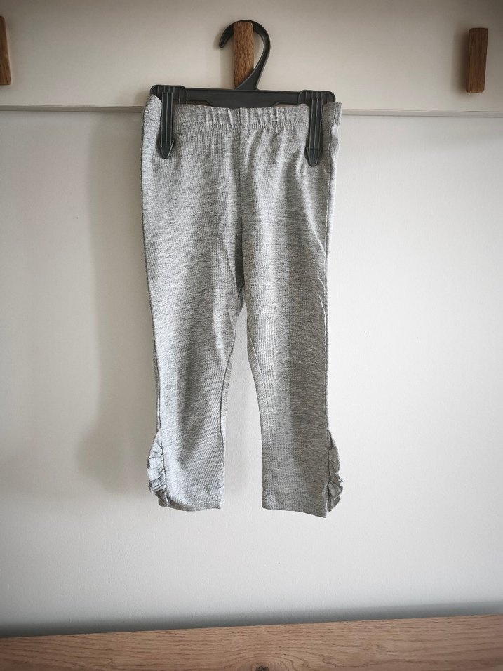 Kız Çocuk Gri Piliseli Keten Tayt - Görsel 2