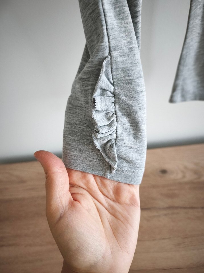 Kız Çocuk Gri Piliseli Keten Tayt - Görsel 4