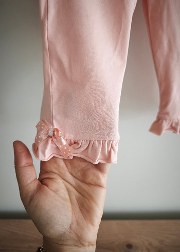 Kız Çocuk Pembe Fırfırlı Tayt - Görsel 4