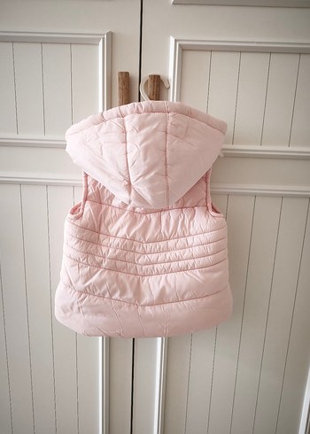 Kız Çocuk Pembe Fermuarlı Kapüşonlu Yelek - Görsel 6