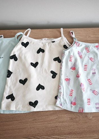 Beyaz Baskılı Kız Çocuk Askılı Pamuklu Atlet - Görsel 3