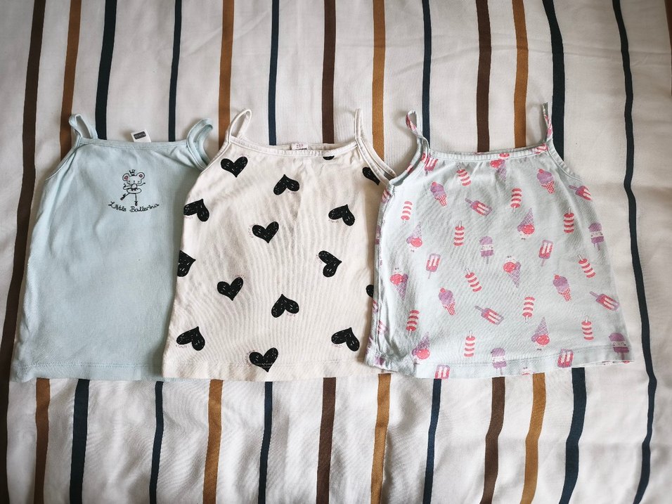 Beyaz Baskılı Kız Çocuk Askılı Pamuklu Atlet - Görsel 4