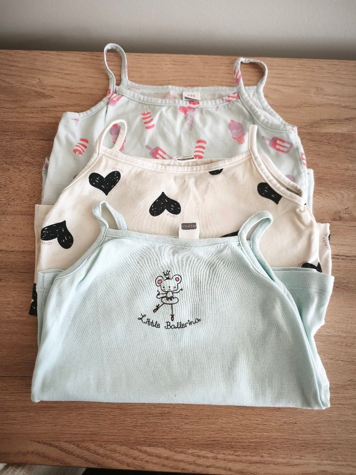 Beyaz Baskılı Kız Çocuk Askılı Pamuklu Atlet - Görsel 2