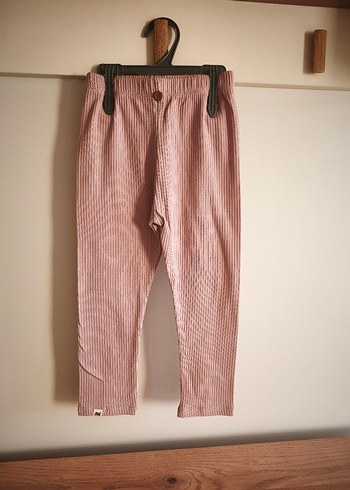 cigit marka kız Çocuk Pileli Pembe Keten Tayt - Görsel 4