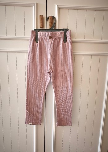 cigit marka kız Çocuk Pileli Pembe Keten Tayt - Görsel 2