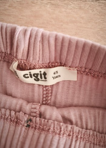 cigit marka kız Çocuk Pileli Pembe Keten Tayt - Görsel 5